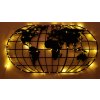 Kovová nástěnná dekorace WORLD LED černá
