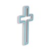 Nástěnná dekorace s LED osvětlením CROSS SIGN modrá
