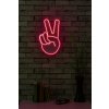 Nástěnná dekorace s LED osvětlením VICTORY SIGN červená