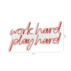 Nástěnná dekorace s LED osvětlením WORK HARD PLAY HARD červená