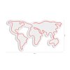 Nástěnná dekorace s LED osvětlením WORLD MAP růžová