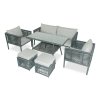 Sestava zahradního nábytku NEWYORK POUFFE 2 šedá