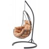 Zahradní závěsné houpací křeslo KIRLAN antracit, béžové