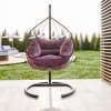 Zahradní závěsné houpací křeslo MAVERA fialové, černé