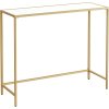 Konzolový stolek 100x35x80cm sklo zlatý
