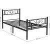 Kovový rám postele jednolůžko černé