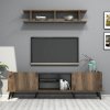 Televizní stěna ELEGANTE ořech černá