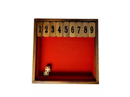 Shut Box 1-9 large woodburned 