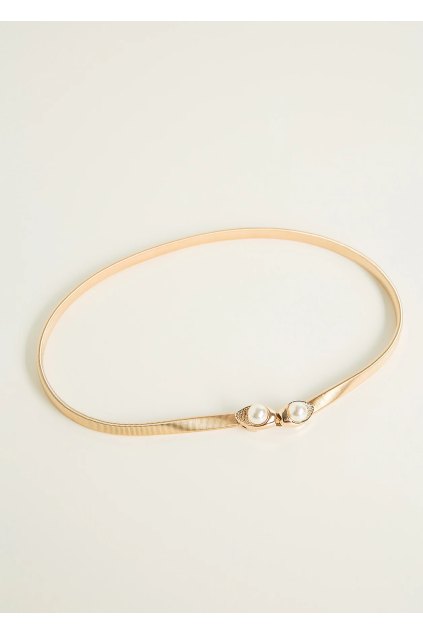 Kovový pásek s perlami