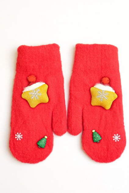 Dámske rukavice s vianočným motívom s hviezdou