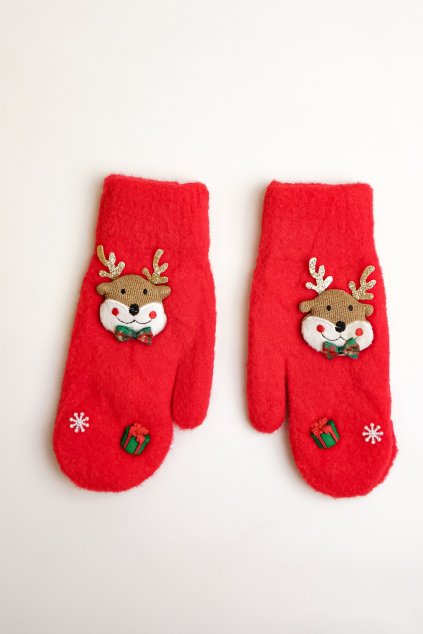 Dámske rukavice s vianočným motívom so sobíkom