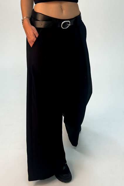 Flare nohavice v elegantnom štýle čierne