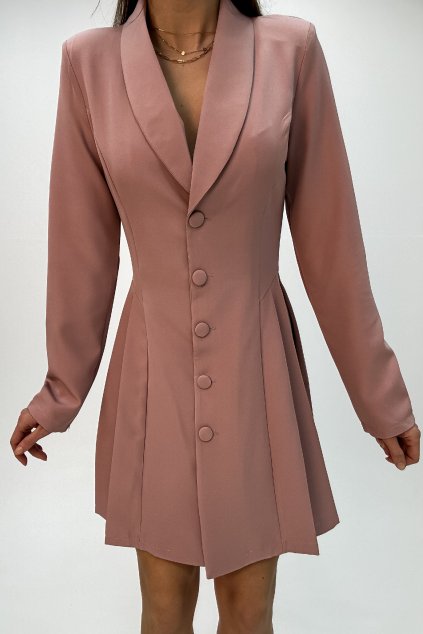 Sakové tvarujúce šaty ružové