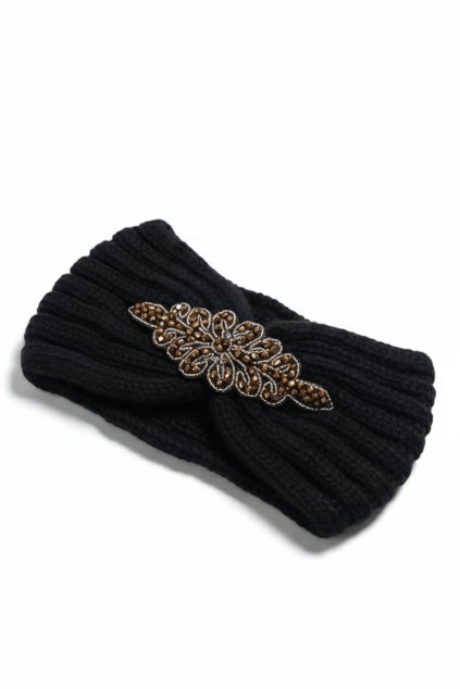 Čelenka s korálkovou nášivkou čierna