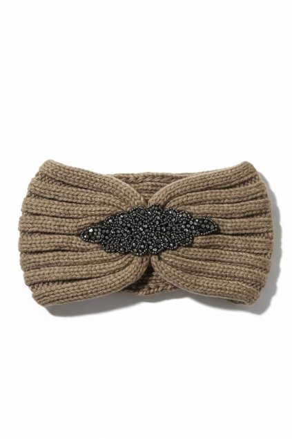 Čelenka s korálkovou nášivkou hnedá