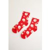Dámske ponožky s vianočným motívom červené
