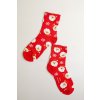 Dámske ponožky s vianočným motívom červené
