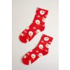 Dámske ponožky s vianočným motívom červené