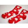 Dámske ponožky s vianočným motívom červené