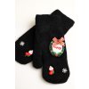 Rukavice s vianočným motívom čierne