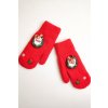 Dámske rukavice s vianočným motívom červené