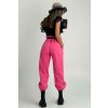 Baggy padákové nohavice cyklamenové