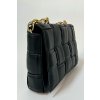 Preplietaná crossbody kabelka čierna