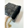 Preplietaná crossbody kabelka čierna