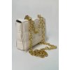 Preplietaná crossbody kabelka biela