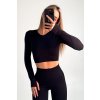 Športové crop-top tričko s dlhým rukávom a výrezom na palec