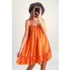 Oversize lesklé šaty oranžové