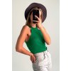 Top ku krku s výrezmi z úpletu zelený