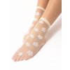 Fiore JODIE silonkové ponožky, vzorované ponožky s kvietkami, kvetinové ponožky silonkové, ponožky vo vanilkovej farbe (1)