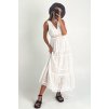 Boho šaty z krajky biele