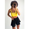 Crop-top z úpletu žltý