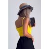Crop-top z úpletu žltý
