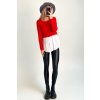 Svetrík ukončený košeľou červený