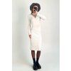 Úpletové šaty s chokerom biele