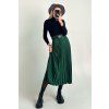 Plisovaná midi sukňa zelená