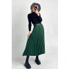 Plisovaná midi sukňa zelená