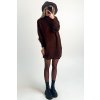Svetrové šaty z mäkkého úpletu tmavo-hnedé