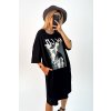 Oversize tričkové šay s potlačou čierne
