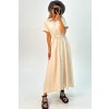 Košeľové midi šaty krémové