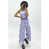 Komplet crop-top & flare nohavice z úpletu lila