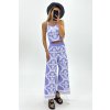 Komplet crop-top & flare nohavice z úpletu lila