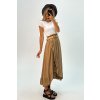 Asymetrická sukňa v prírodnom prevedení hnedá