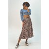 Lesklá dlhá sukňa s leopardím vzorom
