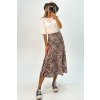Lesklá dlhá sukňa s leopardím vzorom