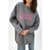 Dlhá oversize mikina s nápisom sivá