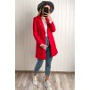 Kabát v rovnom strihu červený